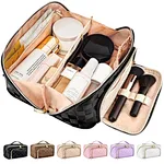 This makeup bag fits perfectly into a suitcase or backpack for all kinds of daily or travel use. Crafted from premium PU leather, our leather travel cosmetic bag is not only soft, lightweight and sturdy, but also waterproof and washable.